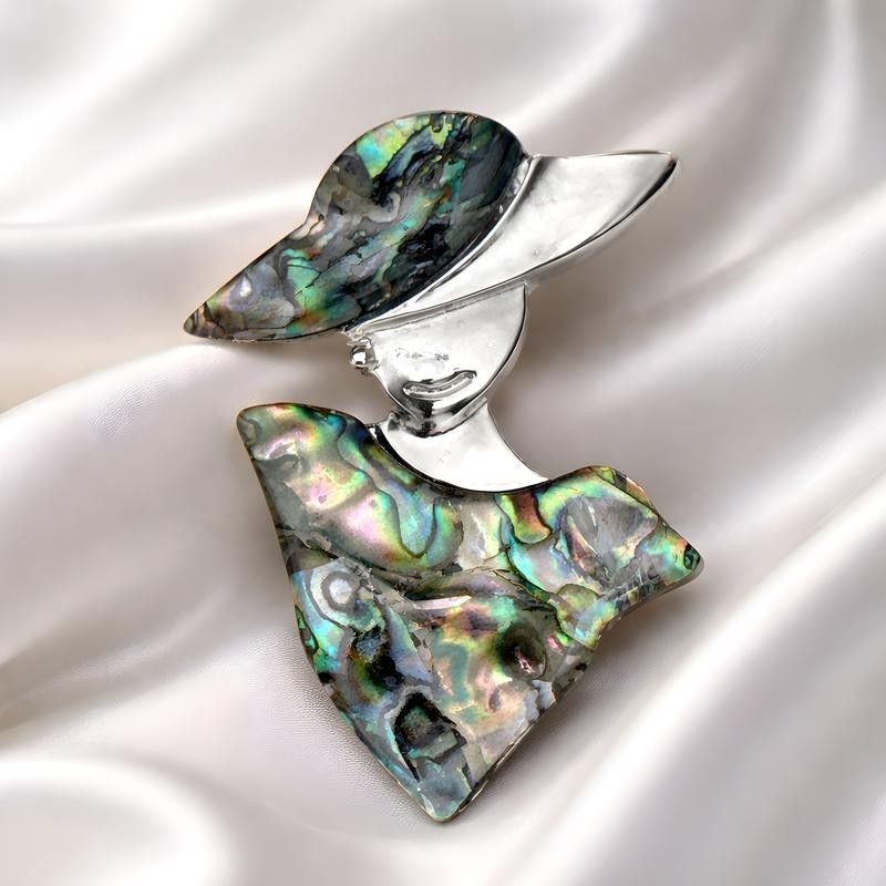 Fashion Jewelry Multicolored Abalone Shell Lady Brooch