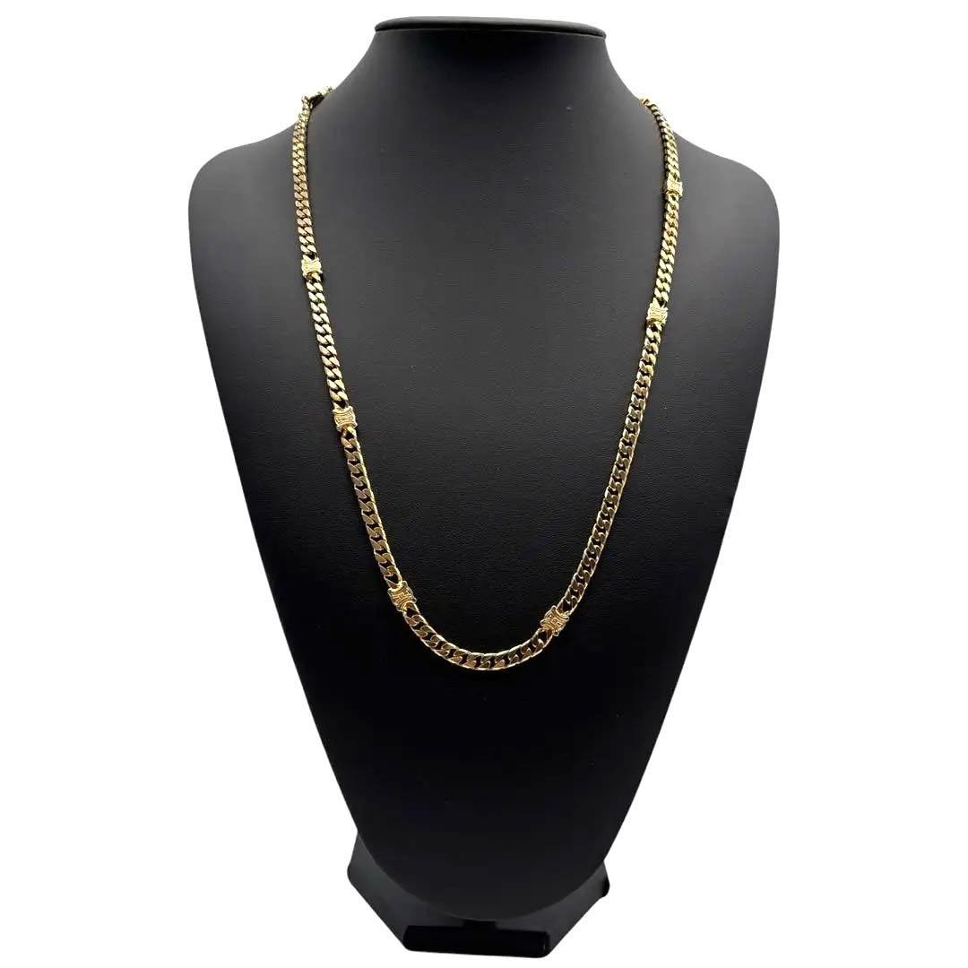 CELINE Triomphe Link Chain Necklace Gold-tone Length: 27.6 in. Vintage