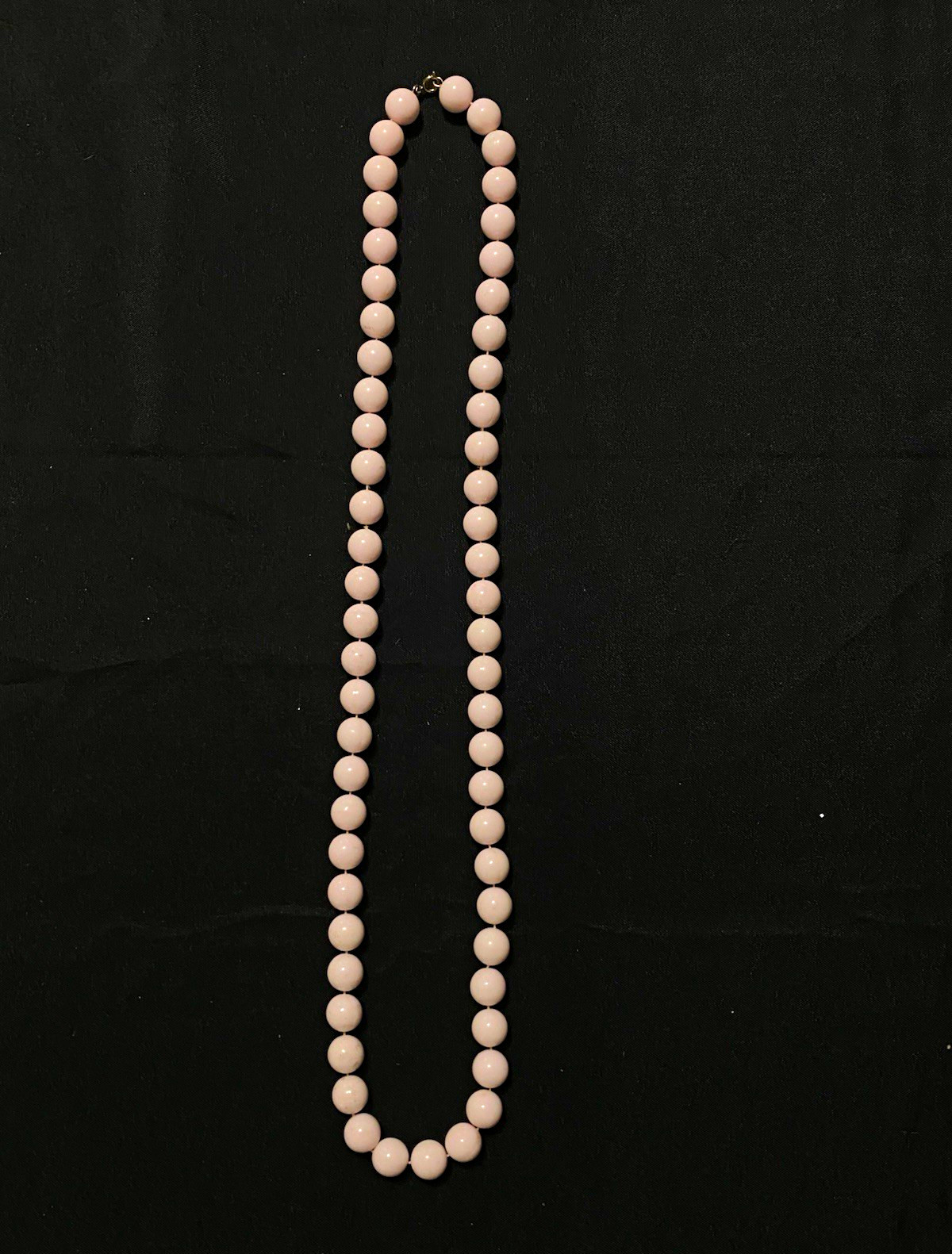Pink Round Plastic Beaded Strand Necklace, Ball/Bead Chain, No Stone