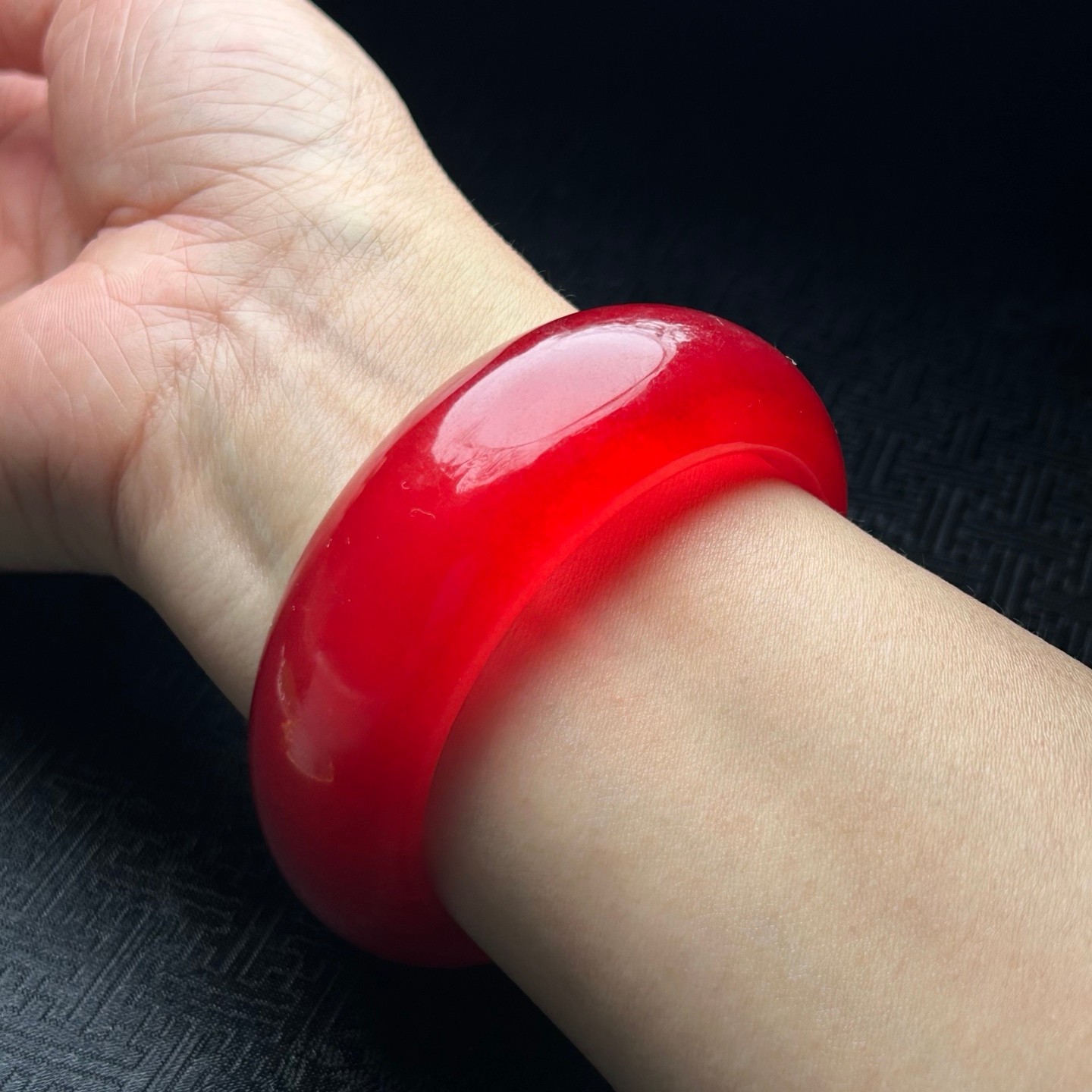 56MM Real Natural Myanmar high Ice Red Jade jadeite tyre bracelets bangle