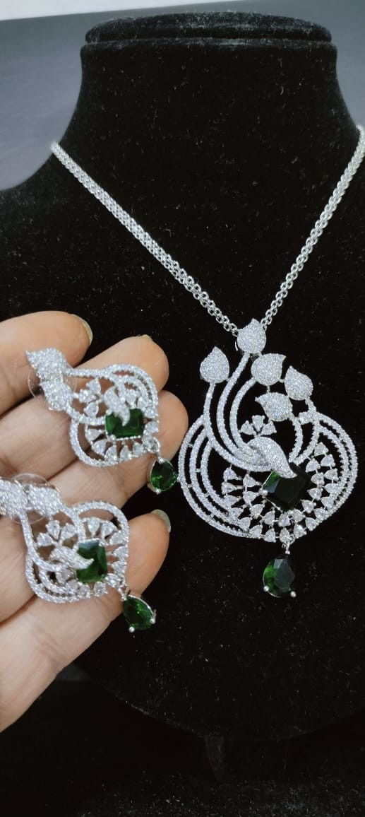 Exclusive High-Quality Chain Set with Pendant & Earrings | E – Handmade in India