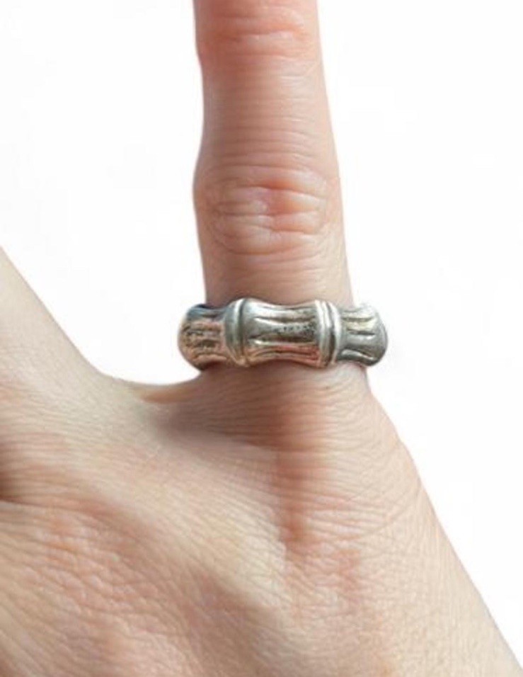 Vintage Celia Harms Sterling Silver Bamboo Ring Mexico Signed Size 4.25