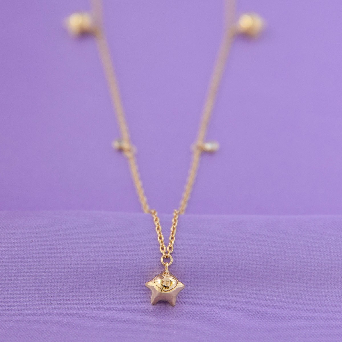 Disney X RockLove NEW ‘Wish’ Star Dangling Charm Necklace – 14K Gold Plated