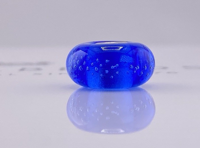 Trollbeads Silver Trace Blue Glass Bead
