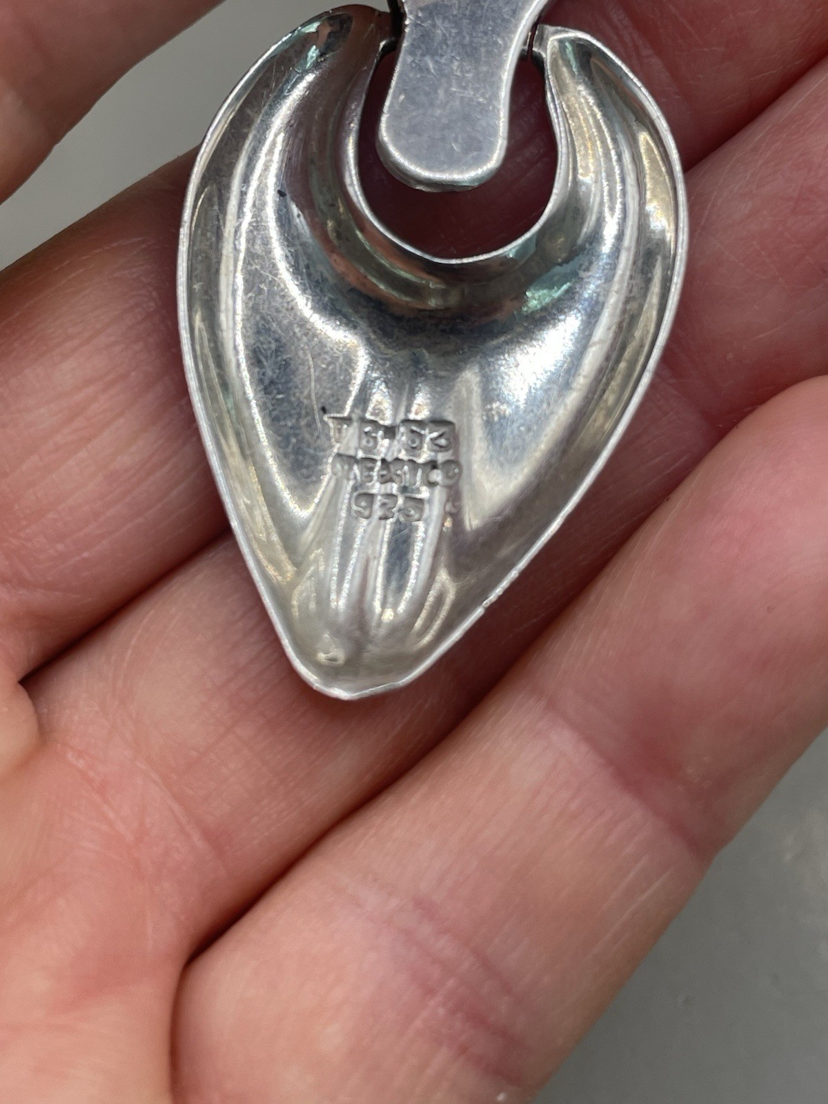 Vintage Signed Taxco Mexico Sterling Silver 925 Door Knocker Drop Post Earrings