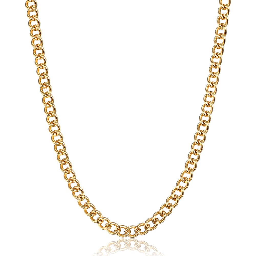 New 3mm Gold Plated Stainless Steel Rolo Link Chain Necklace 23+2inch for Unisex