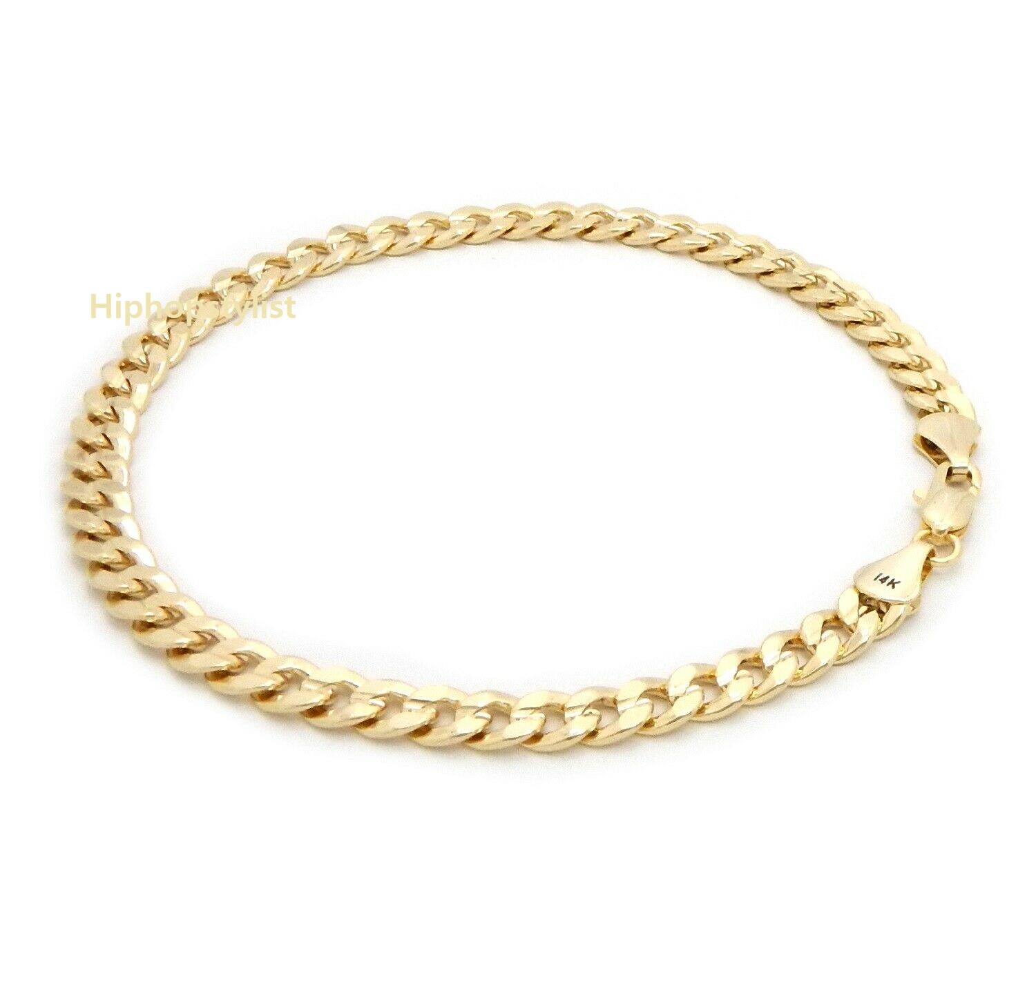 10″ CUBAN CURB LINK CHAIN QUALITY ANKLET BRACELET 14K ITALY GOLD PLATED