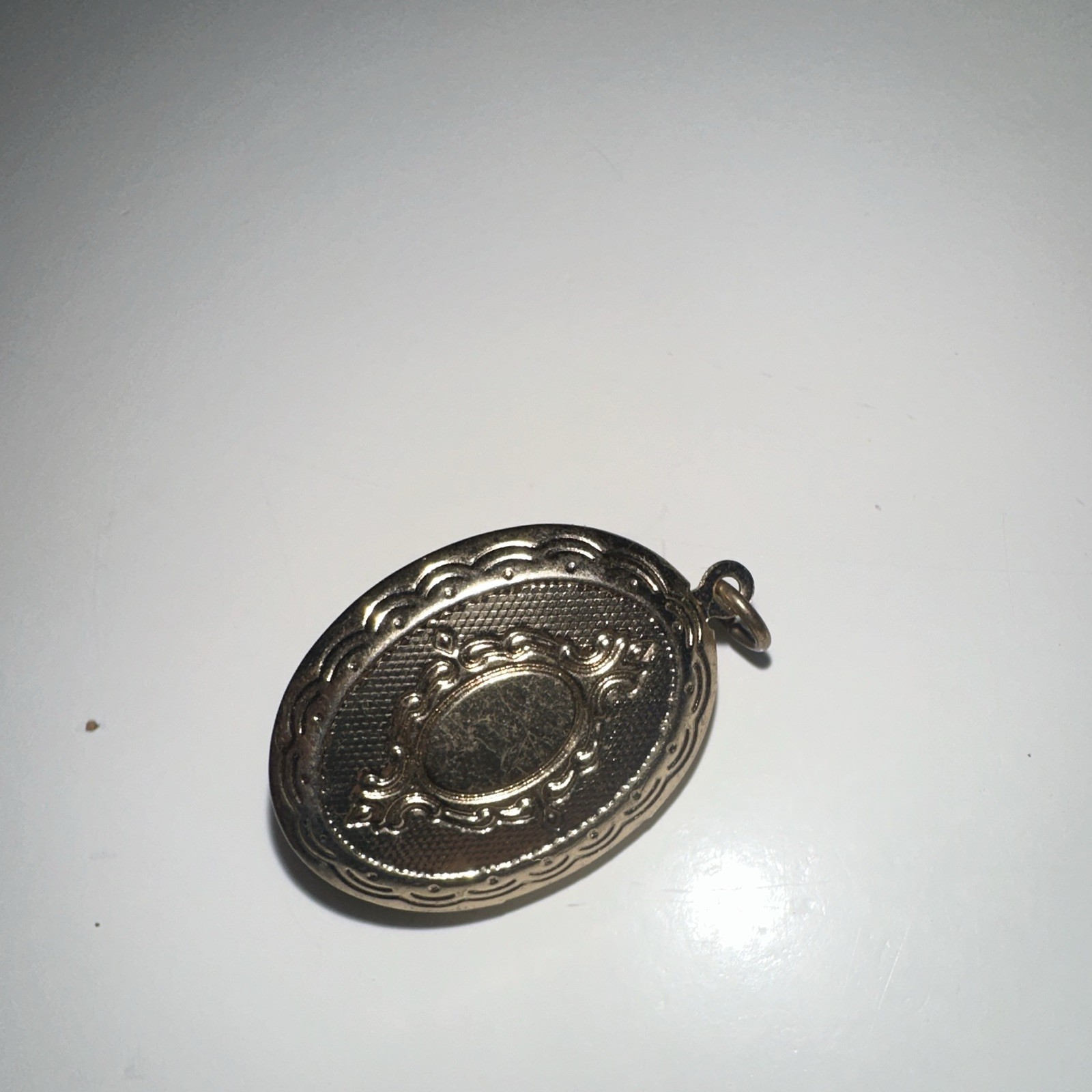 Silver Tone Oval Photo Locket Pendant Blue & White Enamel Anchor Nautical