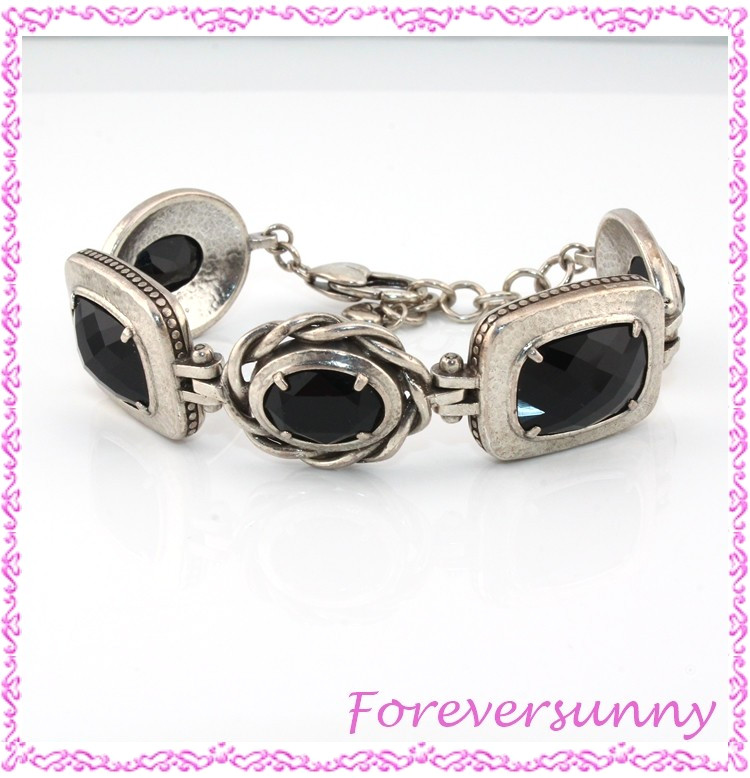 Brighton Blessed Black Silver Retired Bracelet