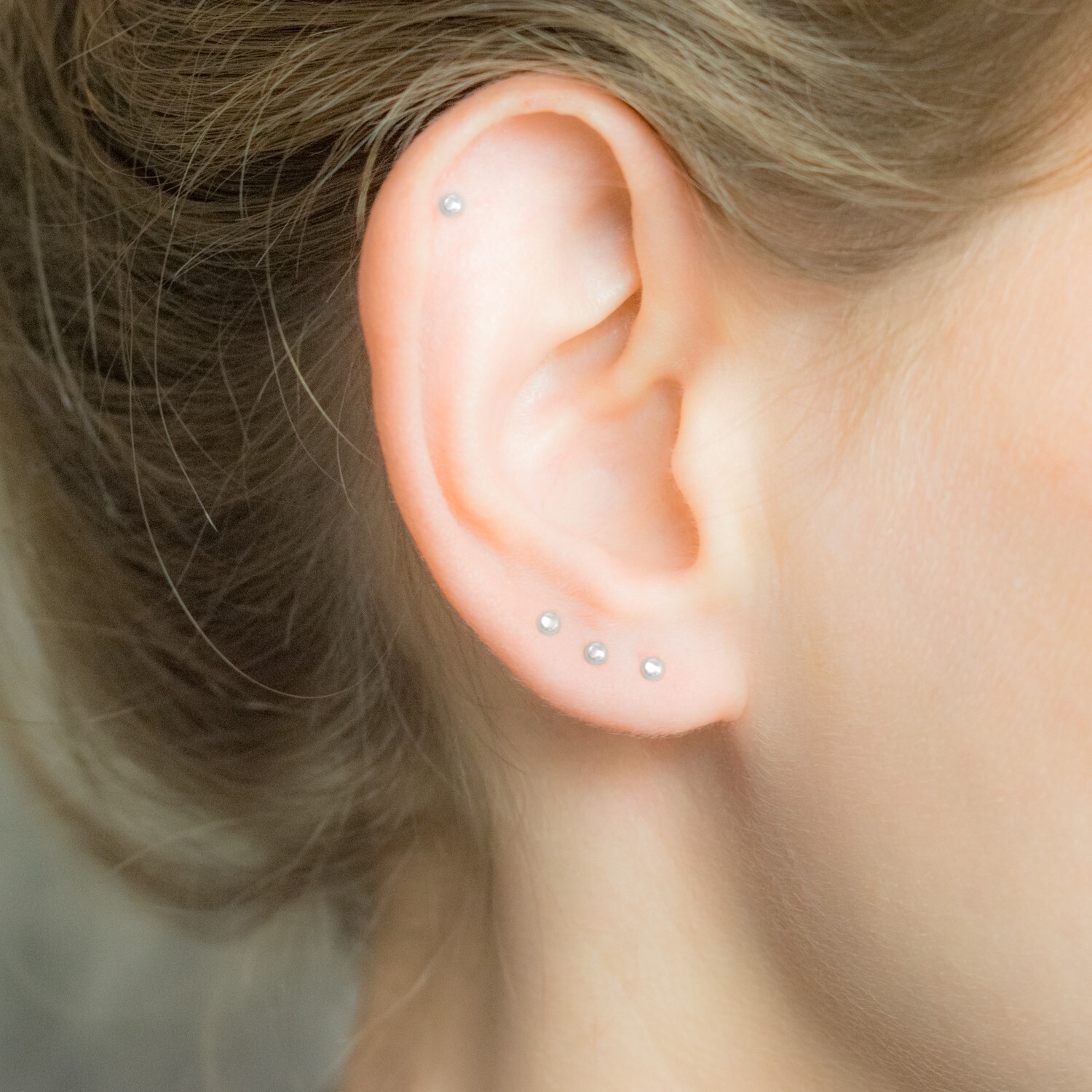 Tiny Dot Stud Earrings 2mm Circle Disc Studs in Sterling Silver PAIR Super Small