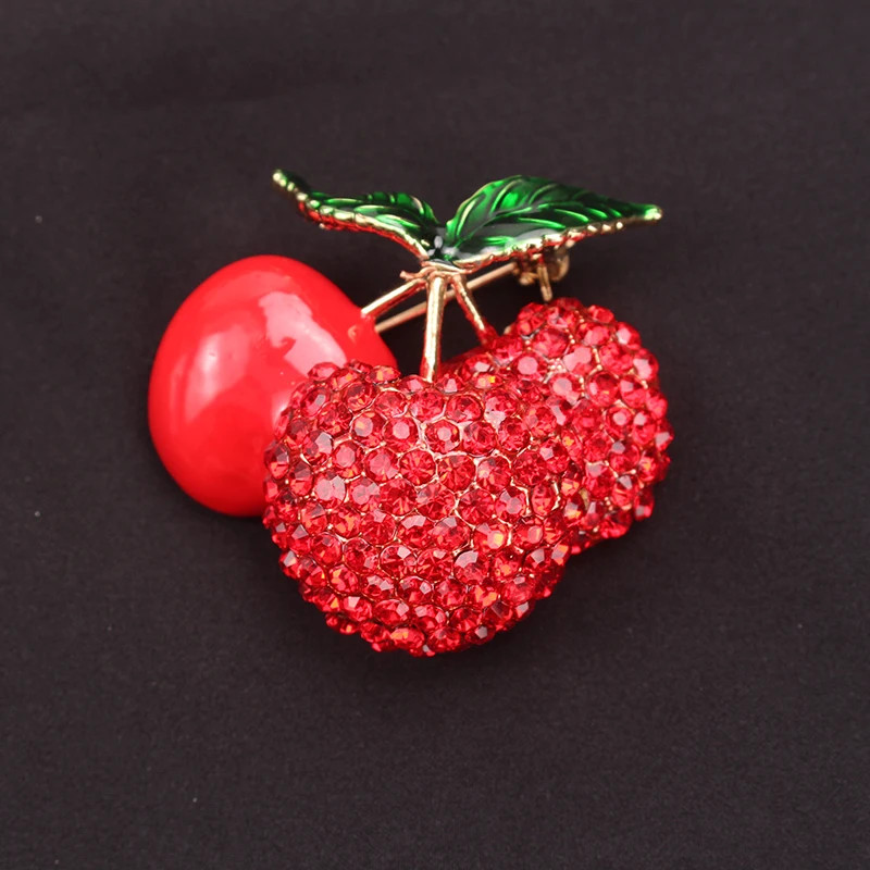 Women Men Unisex Cherry Lover Brooch Fashion Animal Pins Badge Jewelry