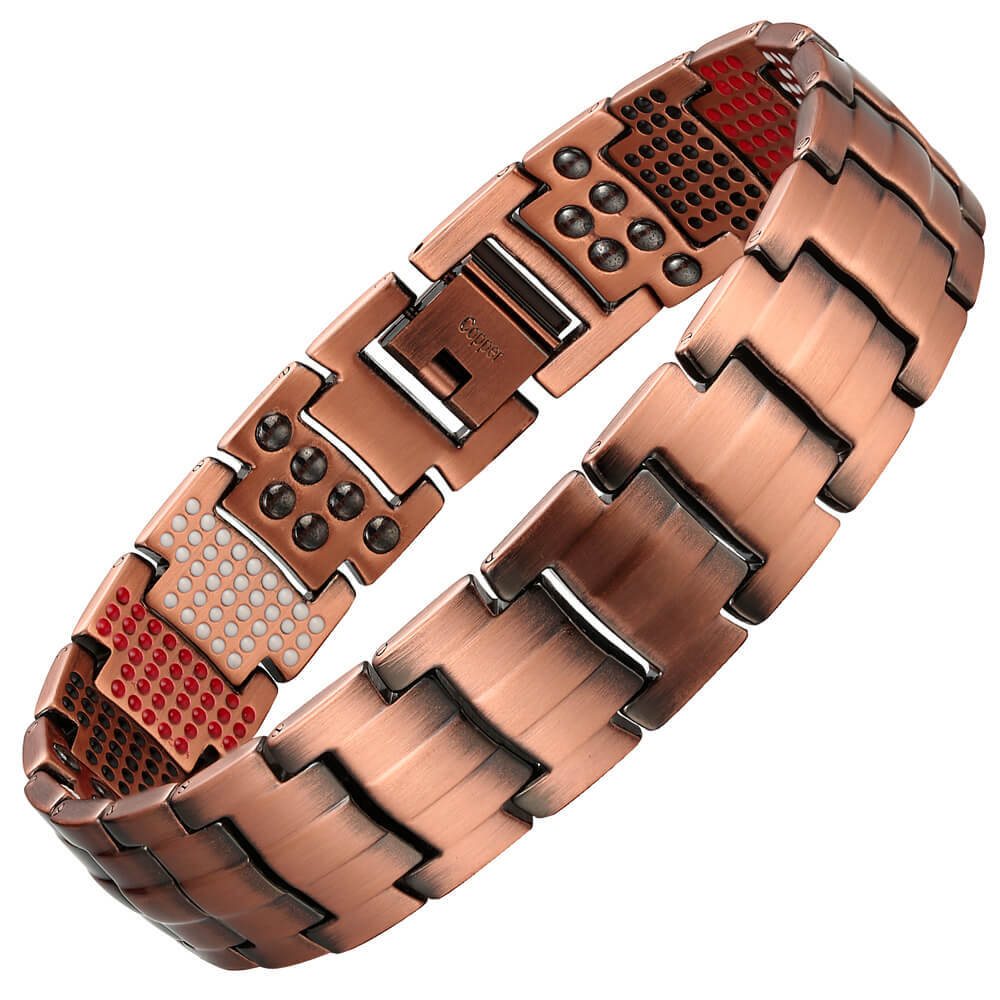 Elegant Solid Copper Magnetic Bracelet Mens Arthritis Pain Relief Balance Energy