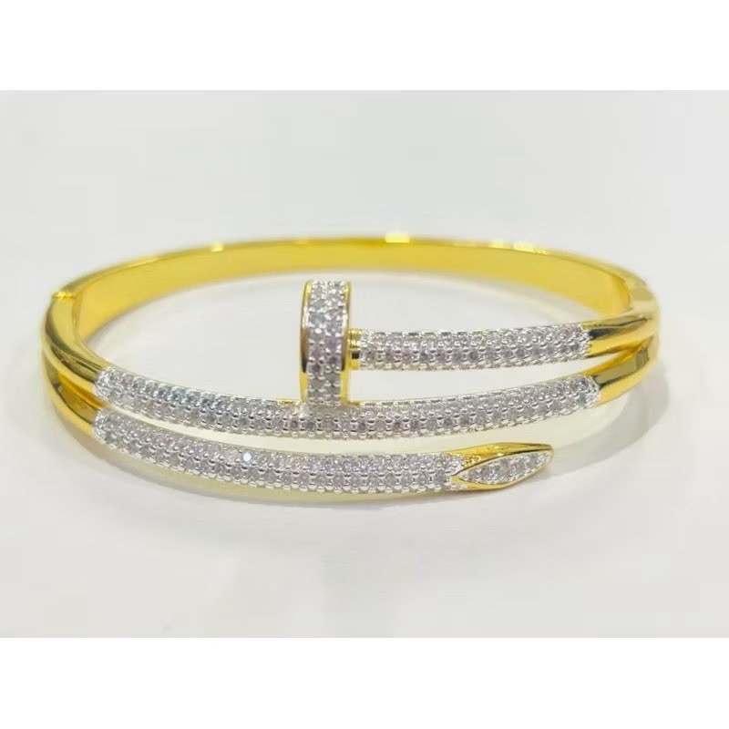 18K 22K 23K 24K THAI BAHT YELLOW GOLD JEWELRY BANGLE BRACELET diameter 5.5 cm