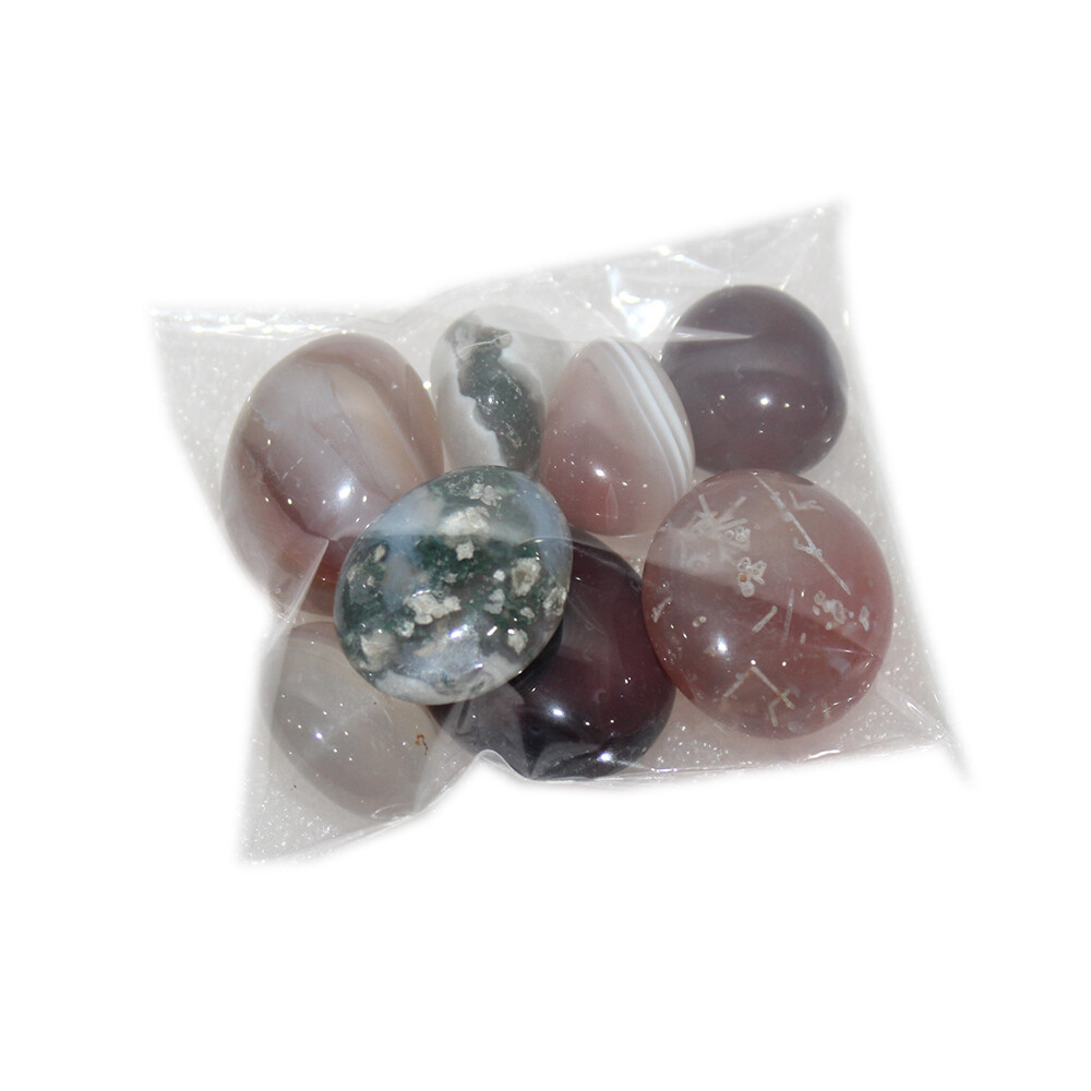 100g Natural Colorful Mixed Tumbled Agate Crystal Bulk Mix Assorted Gem Stone