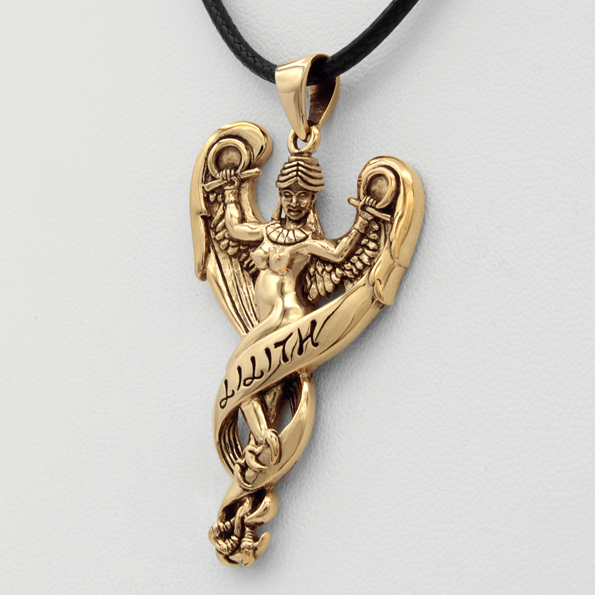 Bronze Lilith Pendant – Dryad Design Sumerian Demon Goddess Wiccan Pagan Jewelry