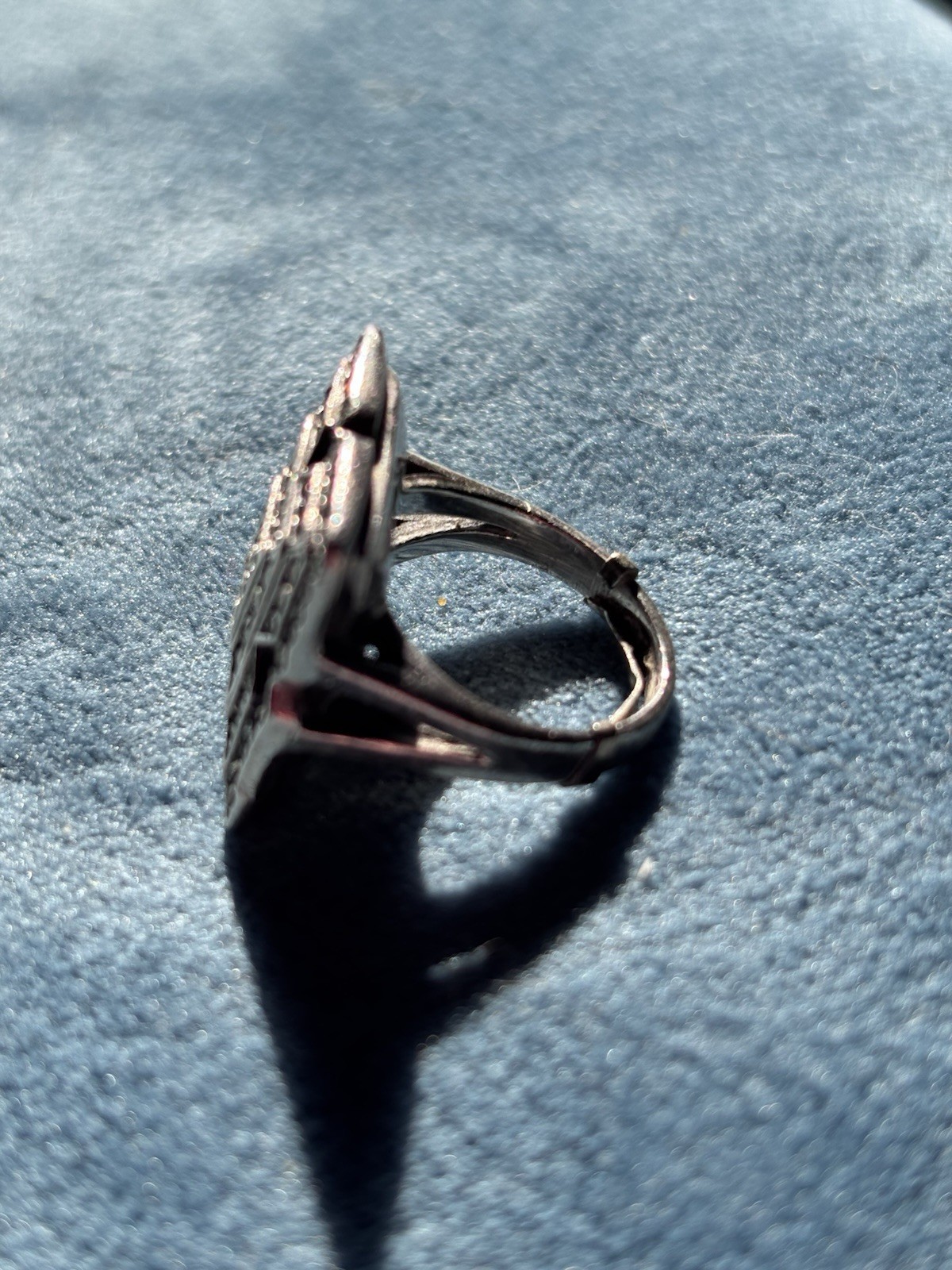 Marcasite Silver Tone Ring Size 5 3/4