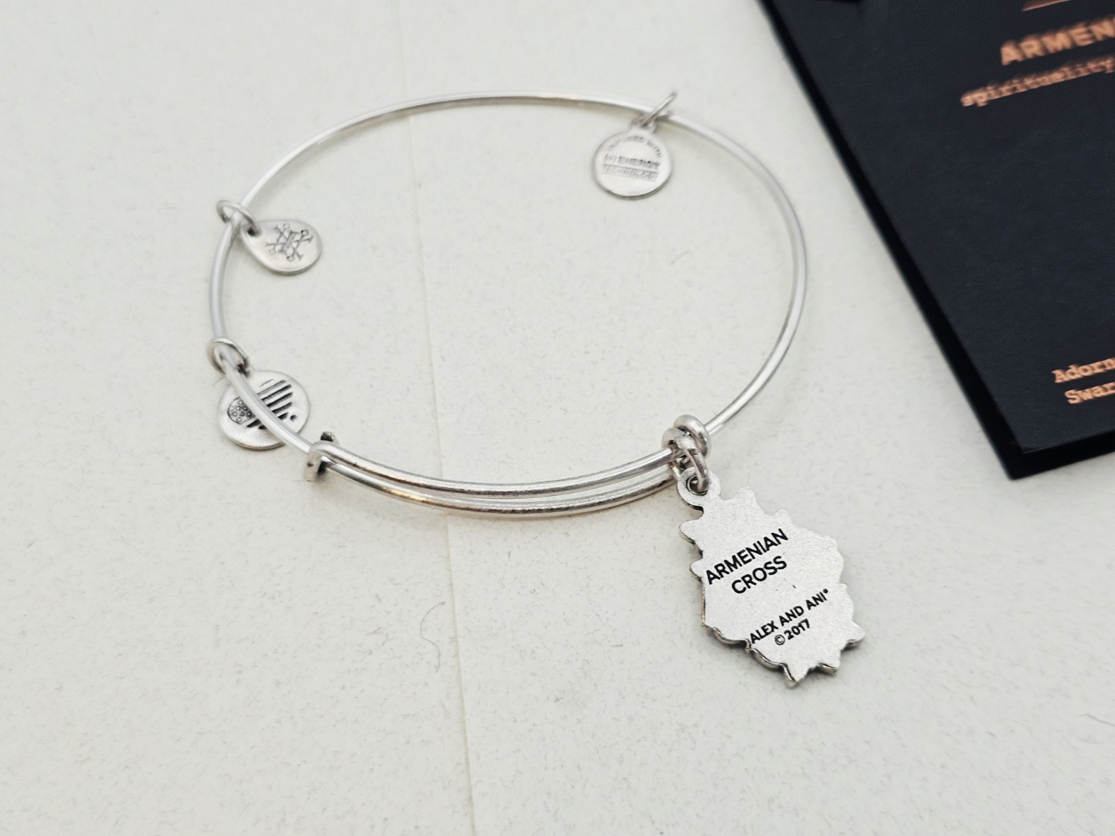Alex And Ani ” Armenian Cross ” Silver Charm Bangle Bracelet ✨️