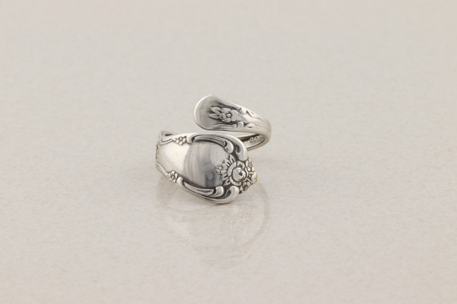 Silver Plated Spoon Ring Size 9 Adjustable Rogers Oneida