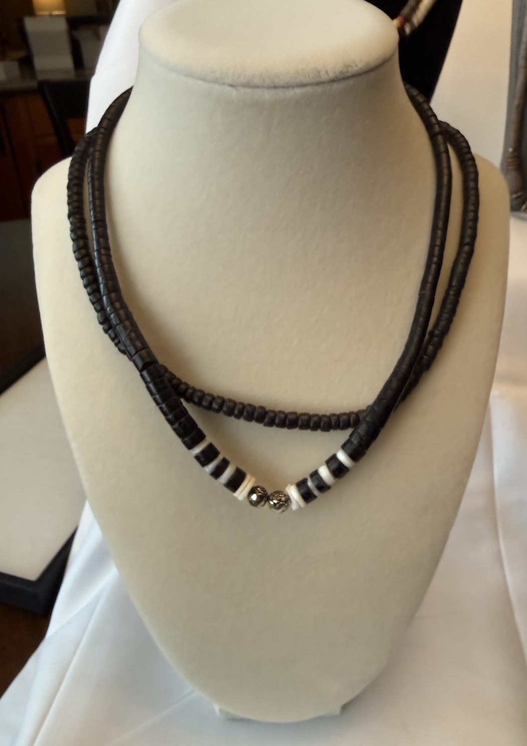 Fall Mixed Brown Authentic Vintage Boho Beach Necklaces Roundelle Beads Shell