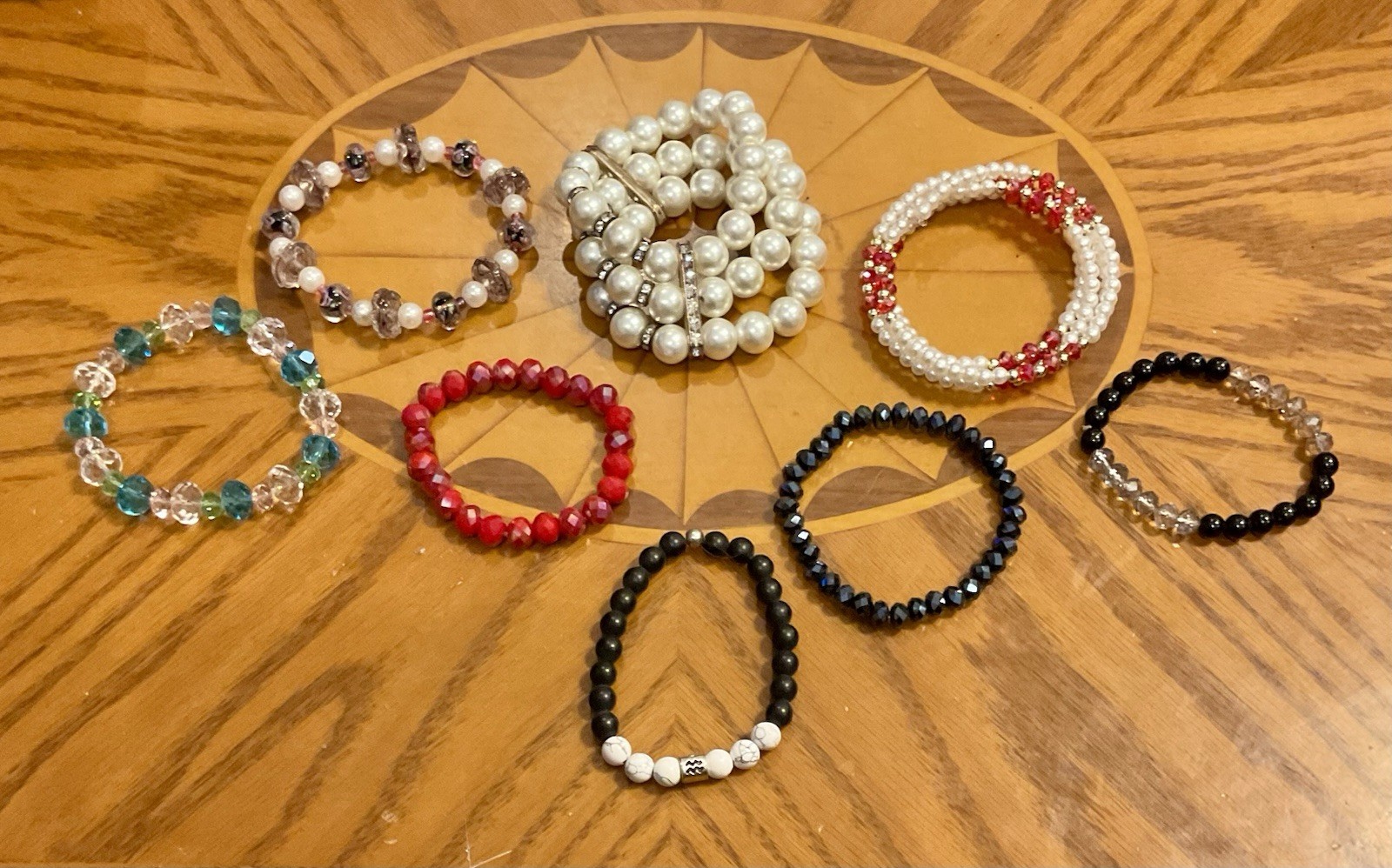 Lot of 38 Bracelets – Stretch Beaded, Wire Wrap, Multicolor, Mixed Materials