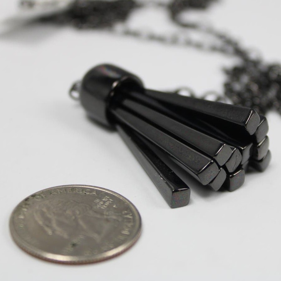 Hematite Chain Gunmetal Steel Gray Pendant Fashion Necklace ~ NEW