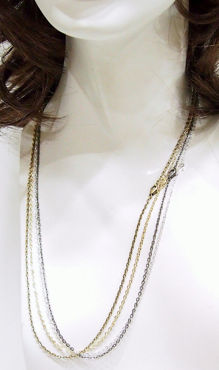 4 Colors 24″ Sturdy Box Chains Lobster Clasps Stainless Steel Necklaces New