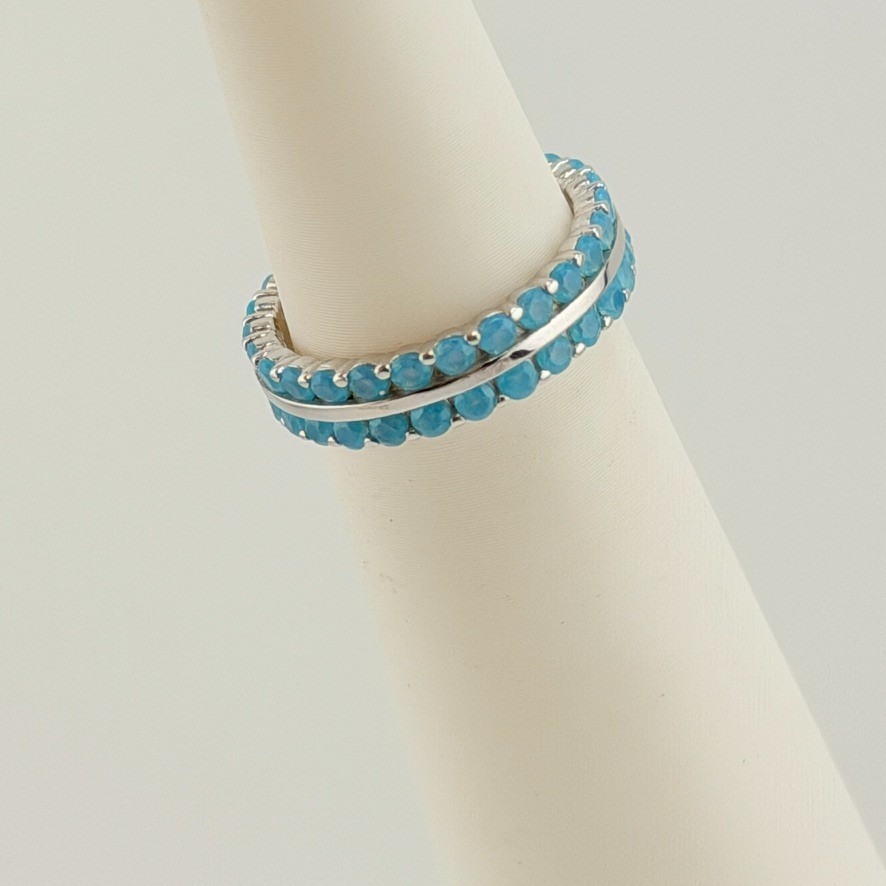 Bomb Party Sz 5 Ring Sky Blue Topaz on .925 Solid Sterling Silver RBP4604 RETRO