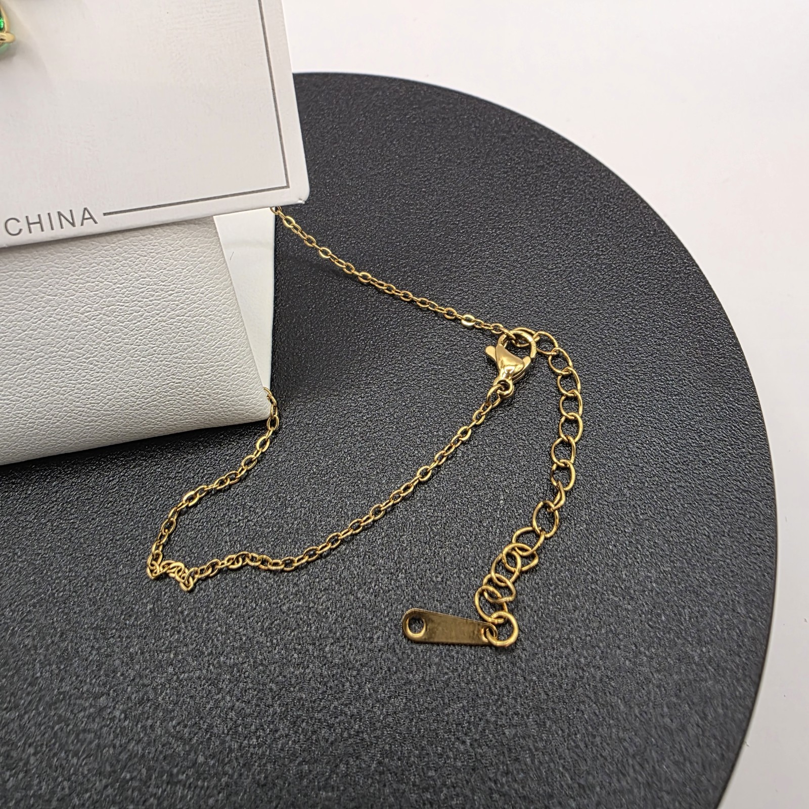 Stainless Steel Copper Plated 16″Necklace w/22mm Cz Butterfly Pendant