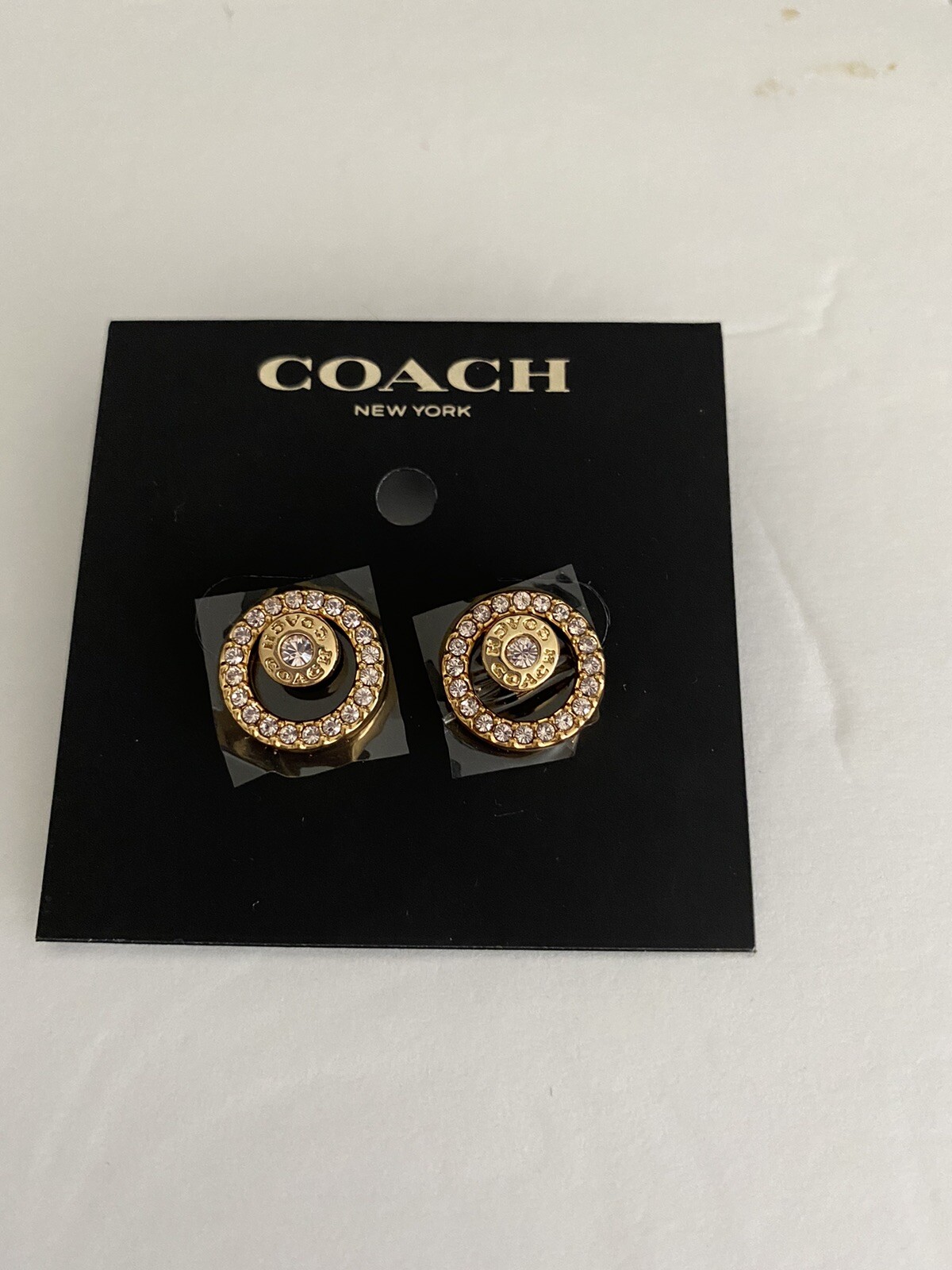 Coach Gold-Tone Open Circle Halo Stud Earrings F68009