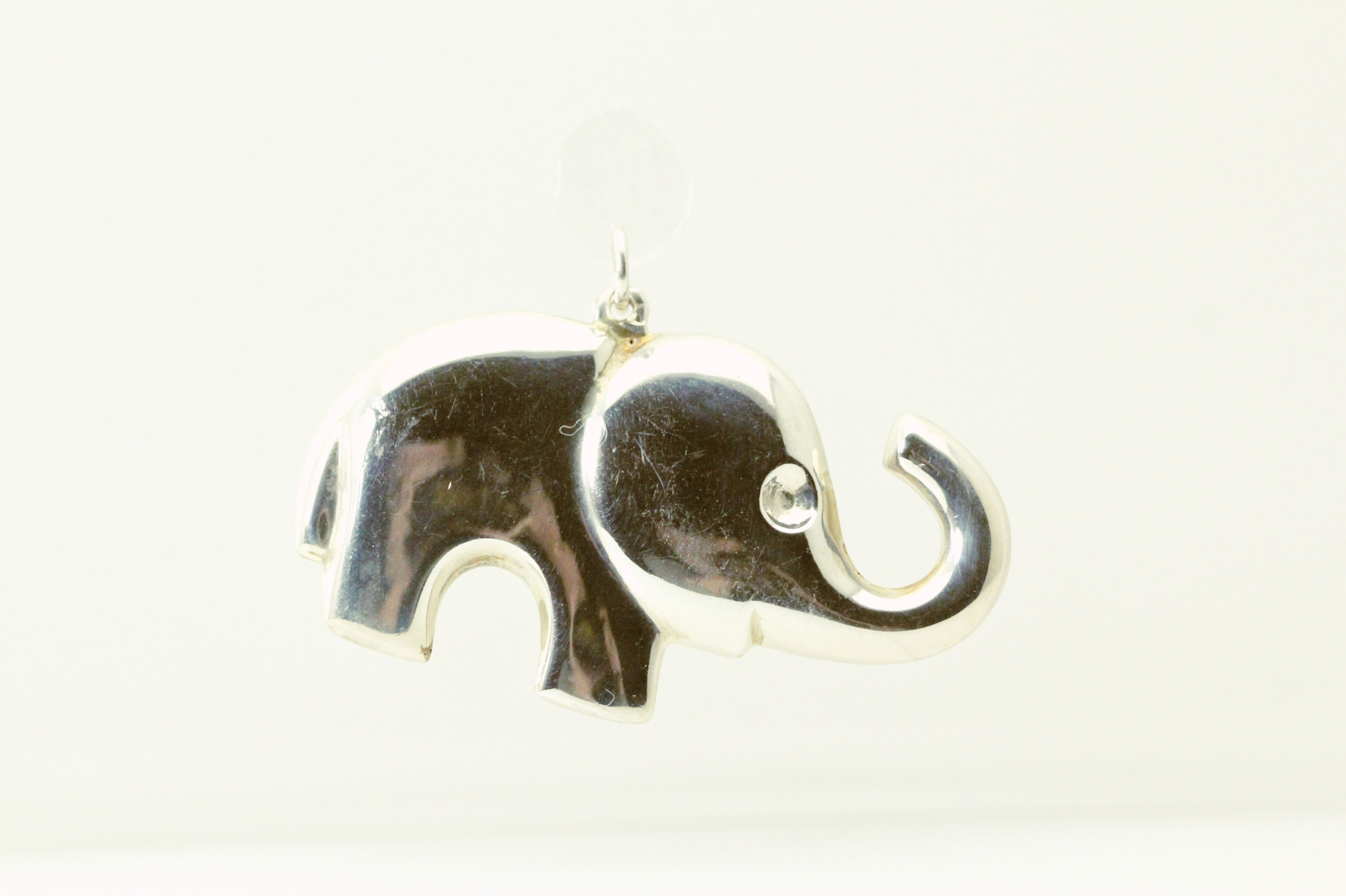 925 Sterling Silver Puffy Cute Large Elephant Pendant 8.2 Grams (PEN5592)