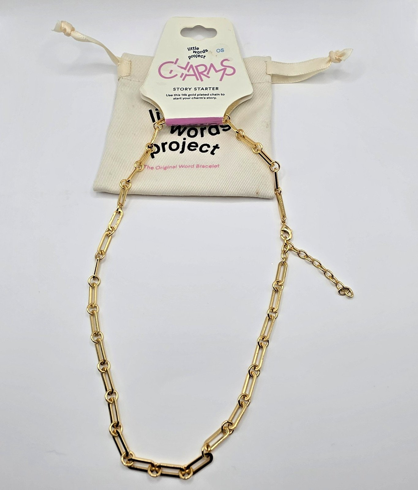 Little Words Project 14 k Gold Plated Link Chain Necklace Lobster Closure Metal