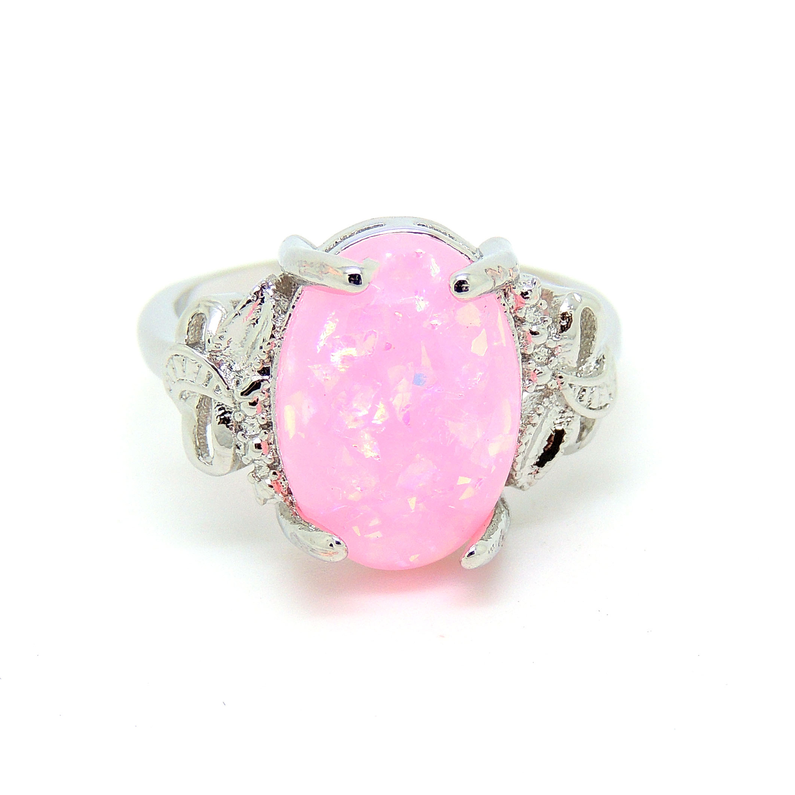 Sharla Statement Ring Oval Pink Fire Opal Women Ginger Lyne Collection
