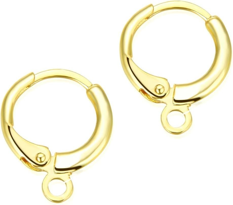 100pcs Yellow Gold Plated Earring Findings