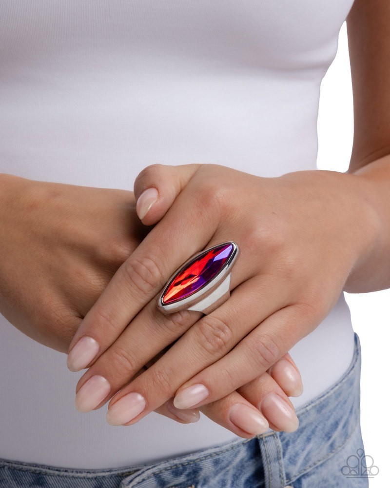 Paparazzi Determinate Dazzle – Pink- UV Shimmery Marquise Cut Gem – Ring
