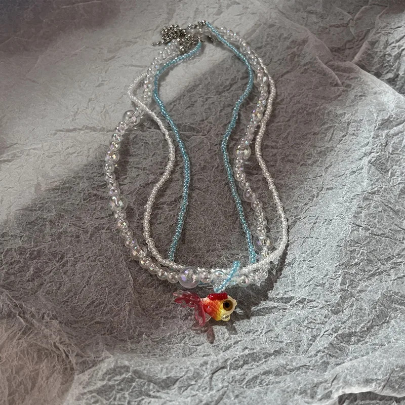 Boho Kpop Colorful Sugar Star Tassel Pendant Choker Necklace for Women Sweet Lov