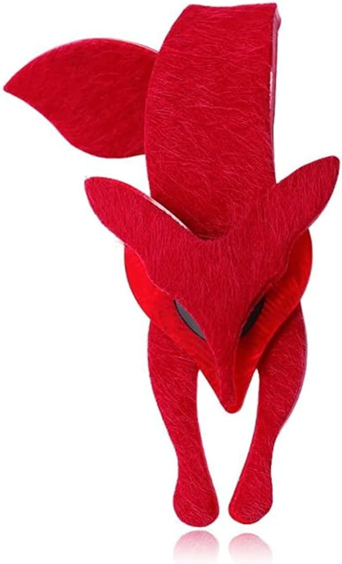 Fashion Fox Pin Brooch for Women Big Cute Acrylic Animals Brooch Lapel Pin Vinta