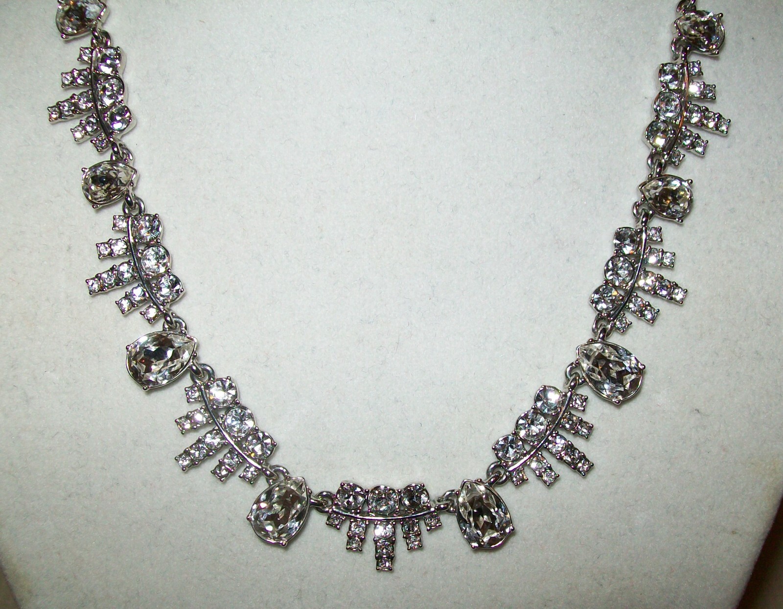 Signed Givenchy Crystal Statement Necklace 16″ w 3″ Extender
