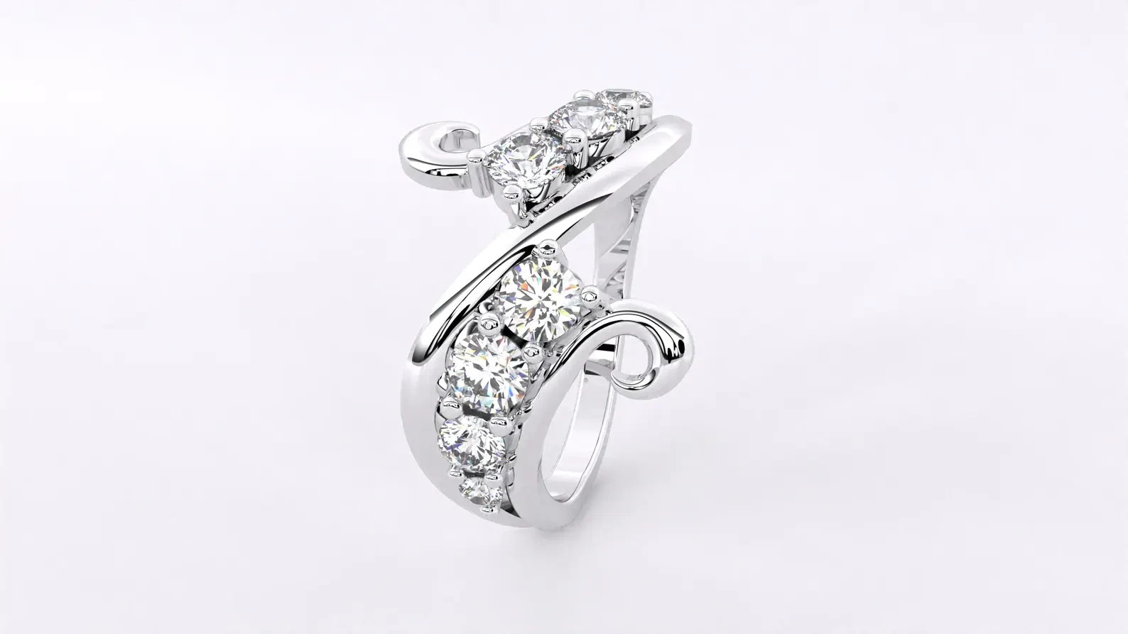 2.16 Ct Round Cut Simulated Diamond Beautiful Promise Ring 14k White Gold Plated