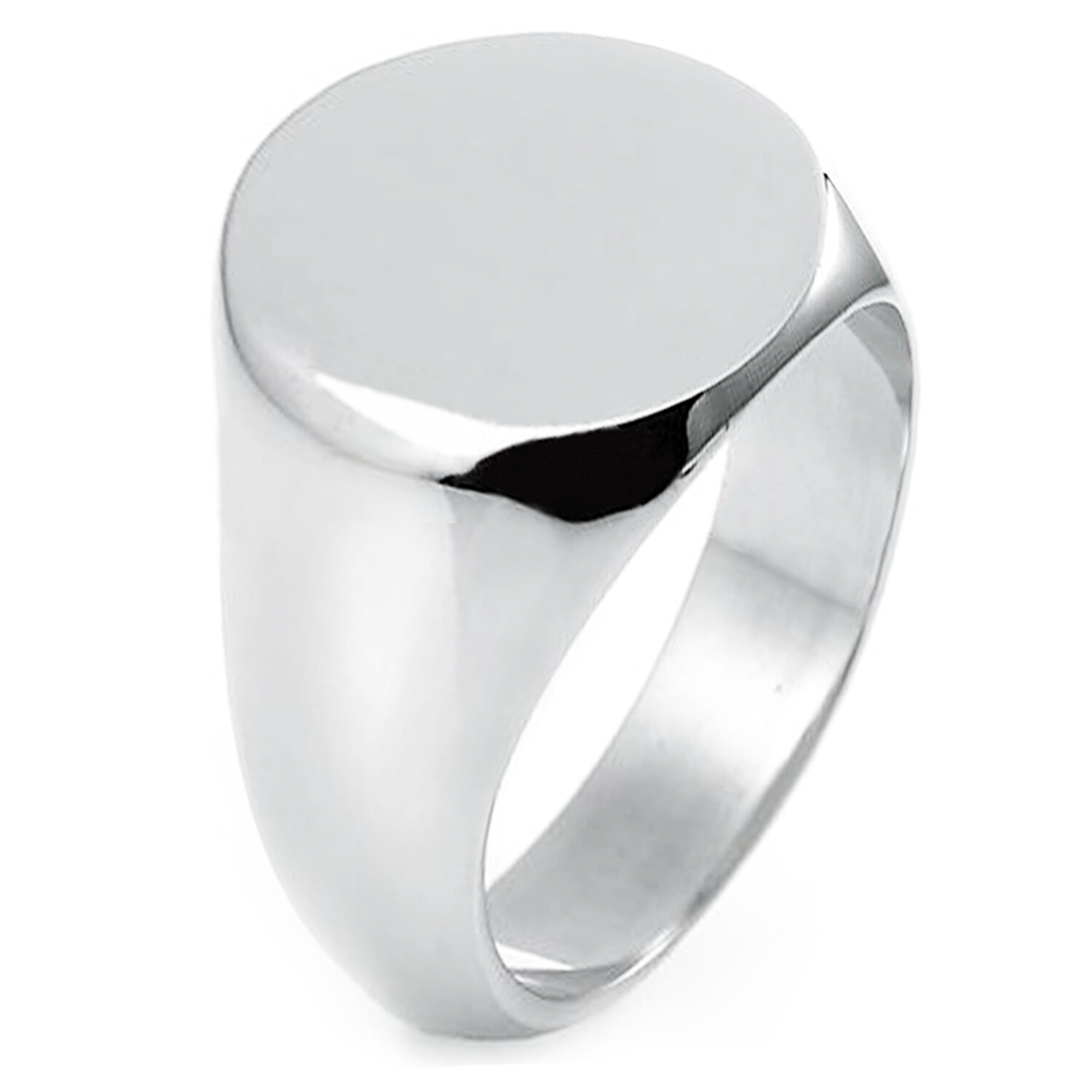 Sterling Silver 925 Round Unisex Flat Top Polished Signet Ring FREE ENGRAVE