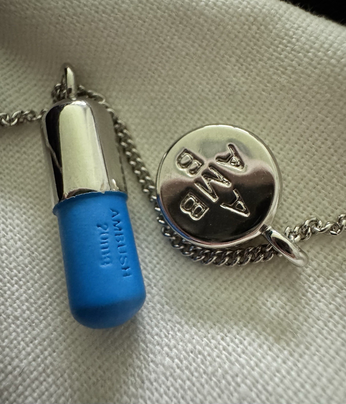 Ambush silver stainless steel pill necklace chain