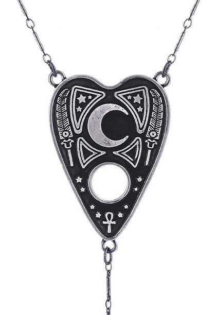 Restyle Goth Ouija Spirit Board Necklace with Ankh, Cross, Karnak and Pendulum