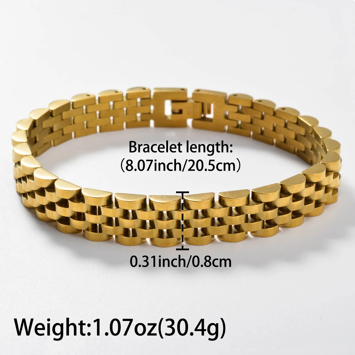 1PC Men’s and Women’s Stainless Steel Bracelet 8mm Wide Strap Design Simple