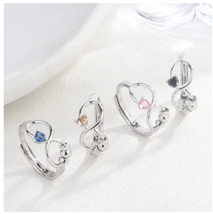 Birthstone Fidget Ring for Women