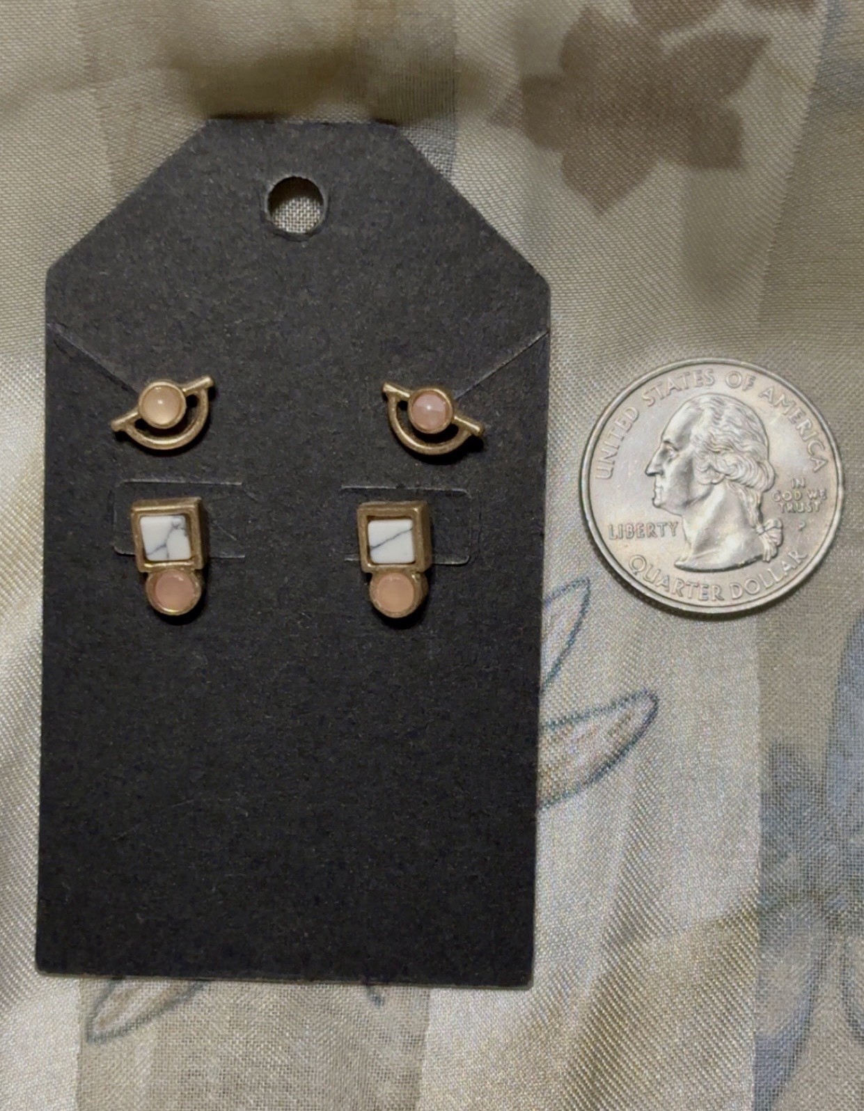 Geometric Stud Earrings Set Gold Pink White Metal Butterfly Lobe Fashion Dainty