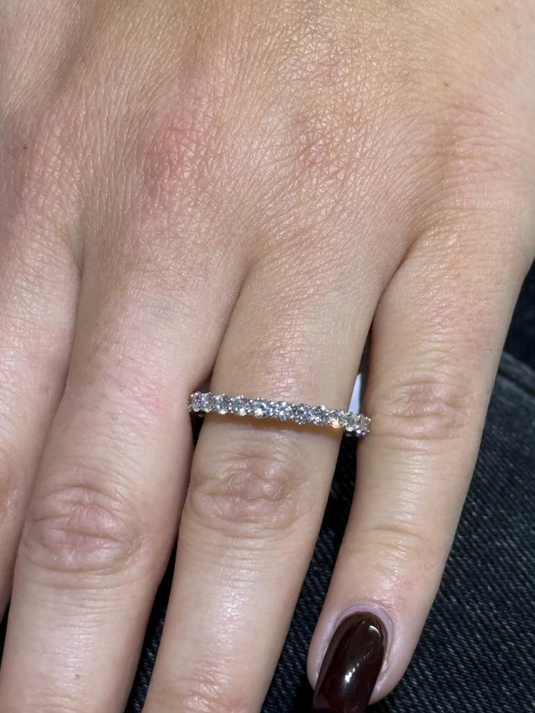 14k White Gold 1.62ct Lab Grown D/E VVS1 Classic Design Eternity Band Ring Sz 8
