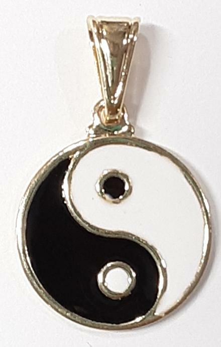 Ying Yang Pendant Gold Filled Black and White New # 9