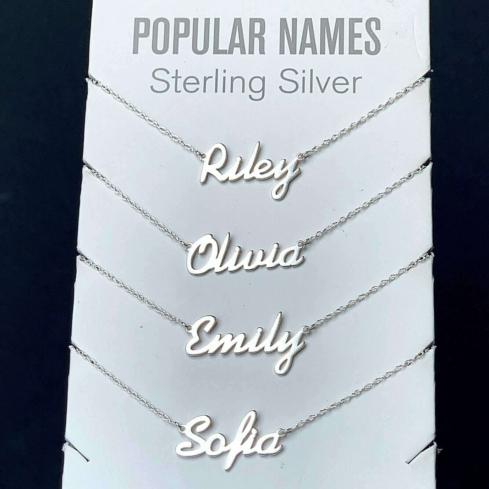 ANY Name Plate Necklace Personalized Custom Sterling Silver 925 Pendant Gift