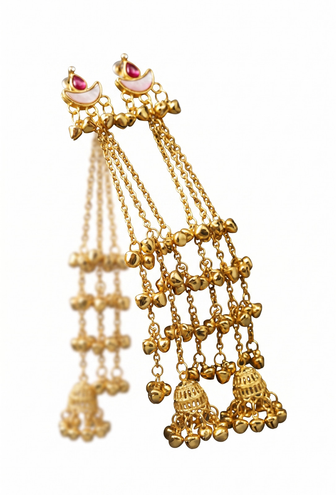 Traditional Bollywood Style Gold Plated Jhumka Earrings kashmiri Wedding Bridal