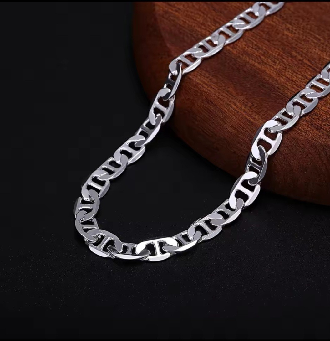 Silver Tone Anchor/Mariner Chain Necklace with Lobster Claw Closure
