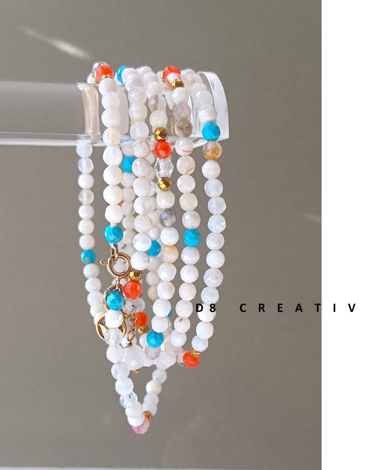 New mixed stone with 925 sterling silver 2 style wear necklace or bracelet